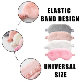 4 Pcs Plush Sleep Masks, Ultra Cute Soft Eye Cover, Blindfold Travel Masks for Kids Men Women(Random Color)
