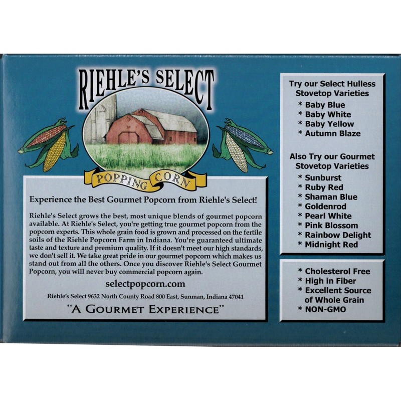 Riehle's Select Popping Corn Hulless Natural Lite Microwave Popcorn, 3Count.