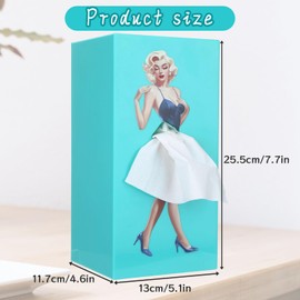 Funny Tissue Box Cover, Lady Skirt Tissue Box Holder Thickness 4.72in, Unique Blue Tissue Box Cover,Retro Tissue Box,Tissue Box Cover Cute,Tissue Holders Decorative,Gifts for Women