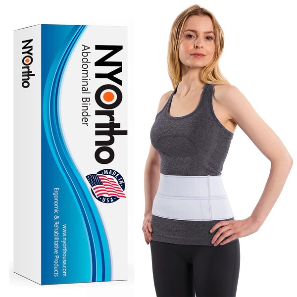 NYOrtho Abdominal Binder Lower Waist Support - Compression Wrap for Pediatric/Teen Unisex MADE IN USA (30" - 45") 2 Panel - 6"