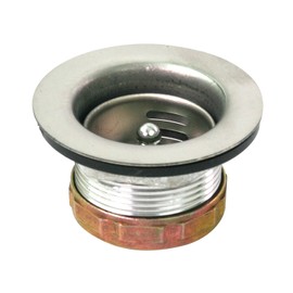 Highcraft 9773 Bar/Prep Sink 2 1/2 Junior Duo Stainless Steel Drain Assembly With Strainer Basket and Rubber Stopper