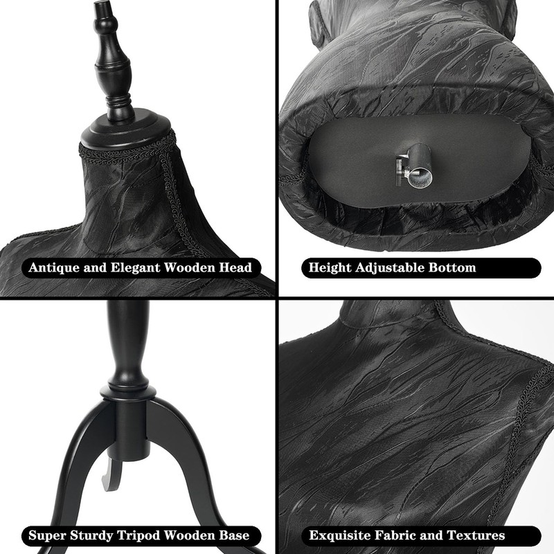 KTMANEQ Adjustable Female Mannequin Torso with Stand, Pinnable Dress Form