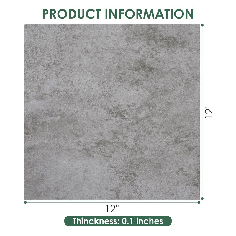VallisCo 30-Pack Peel and Stick Vinyl Floor Tiles, 12"x12" Self-Adhesive