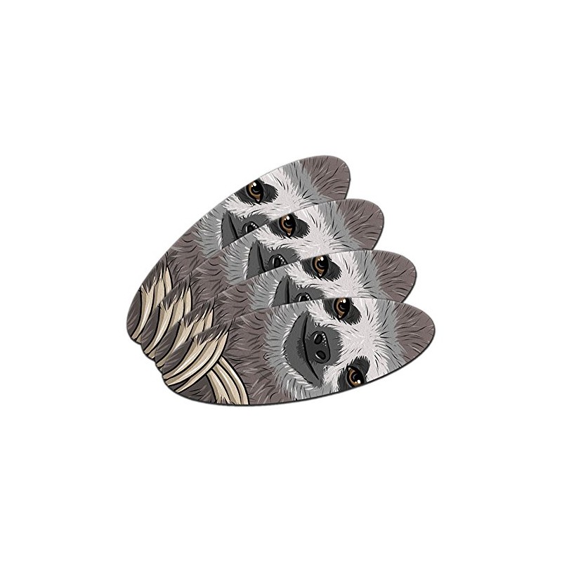 Sloth Face Double-Sided Oval Nail File Emery Board Set 4