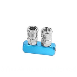 SagaSave Aluminium Air Compressor Splitter, 2-Way Quick Connect Distributor Fitting Air Hose Splitter Coupler