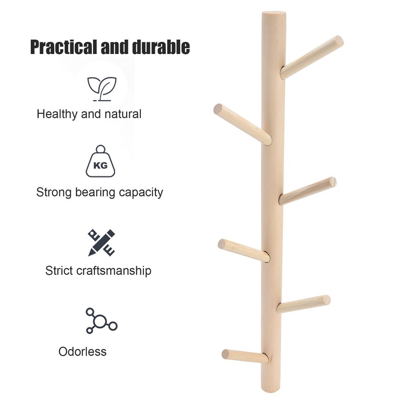 Punch Free Wall Mounted Coat Rack Towel Hanger Tree Branch