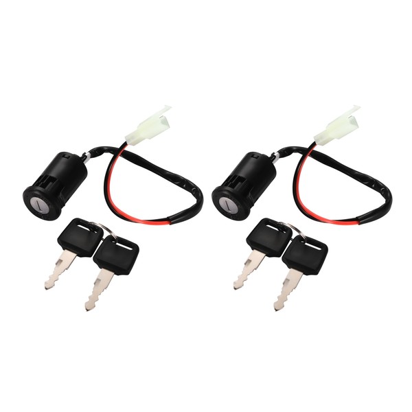 GOOFIT 2Pcs 2 Wire Ignition Key Switch Replacement for 50cc