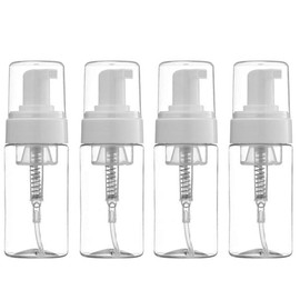 FUTISKY 4-Pack Mini Plastic Foaming Soap Pump Dispenser Bottles, BPA-Free, Travel, Cleaning, Cosmetics