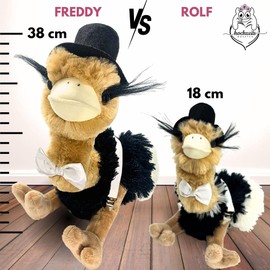 hM Groom Bouquet Rolf 18 cm with Cylinder Bird Bouquet Stuffed Toy Party Gag as a Throw Bouquet for Wedding or as a Bride and Bachelorette Gift - JGA or Wedding Gift