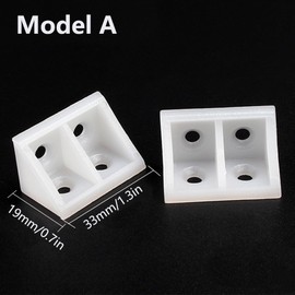 L Angle Brackets, Plastic Furniture Corner Brace Shelf Support Corner Brackets, 90 Degree Brackets for Furniture Fixing and Repairing (10 Pieces, 33 * 19mm)