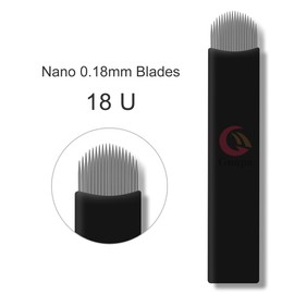 Pack of 30 Extremely Thin 0.18 mm Nano Blades Microblading Needles for Semi-Permanent Makeup Eyebrow Tattoo Microblade 3D Embroidery Blade (30 Pieces 18U)