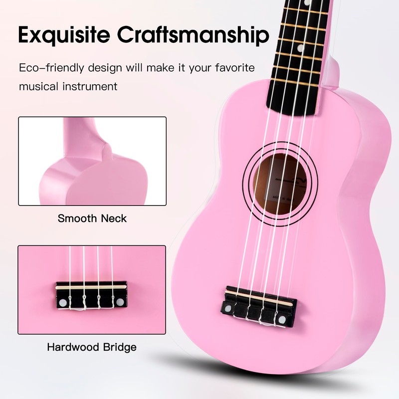 ADM Ukulele for Beginners Hawaiian Wood Ukelele Kit for Kids