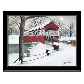 Trendy Decor4U Crisp Winter Evening by Billy Jacobs Printed Wall Art, 27 Inch x 21 Inch, Black Frame