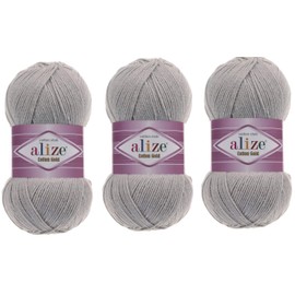 Alize Gold 55% Cotton 45% Acrylic Thread 3 Balls 300g 1082yds Acrylic Knitting Yarn (21)