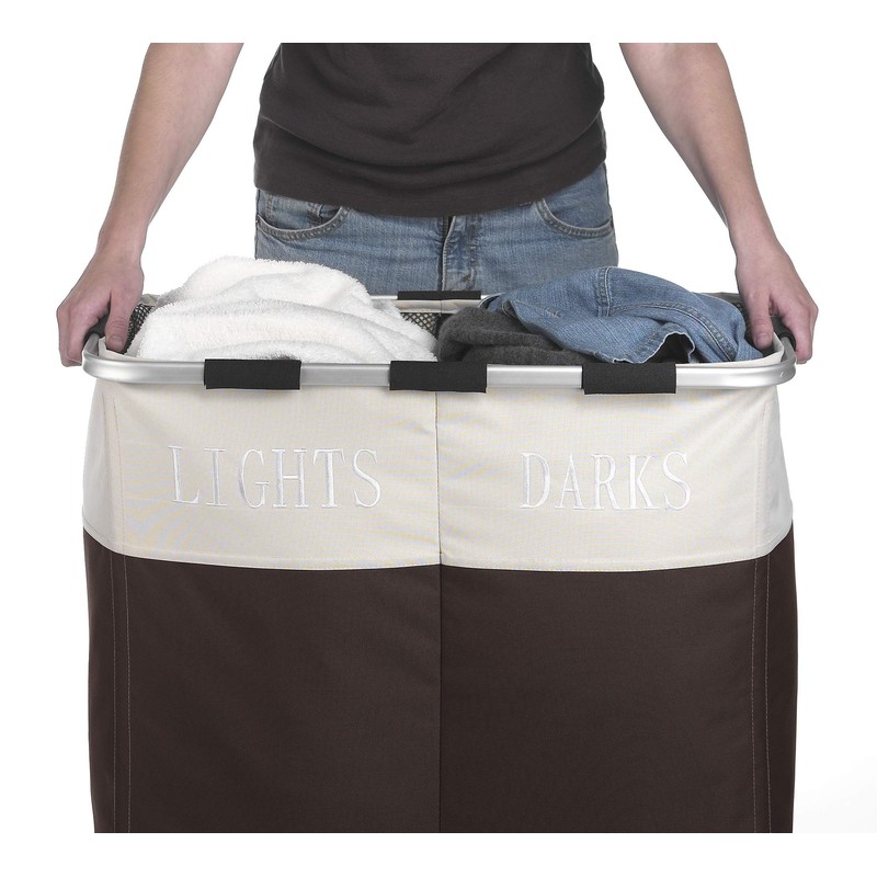 Whitmor Easycare Double Laundry Hamper - Lights and Darks Separator