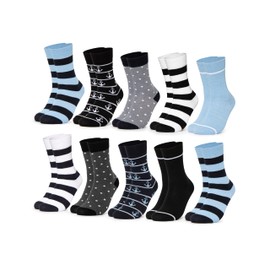 Occulto Women's Socks (10 Pairs), Cotton, Multicoloured, blue, 39-42