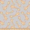 Comfy Flannel Print Giraffes & Dots Grey, Fabric by the