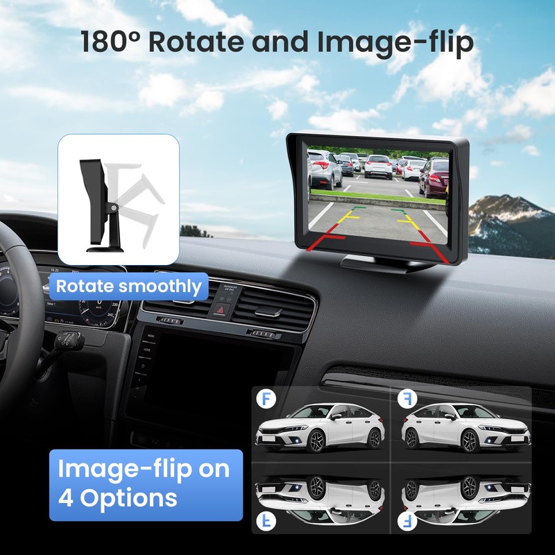 TECXERLLON 5'' HD 1080P Backup Camera, Backup Camera for Car,