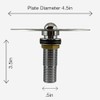 Commercial Stainless Steel Glass Rinser, 4.5" Grid, Chrome Plated Brass