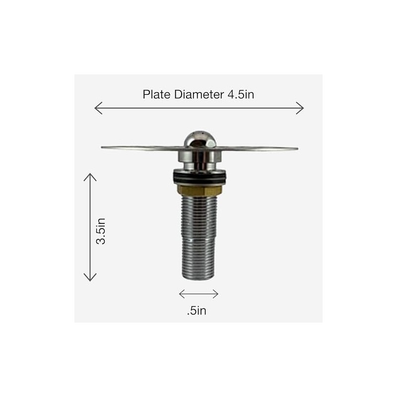 Commercial Stainless Steel Glass Rinser, 4.5" Grid, Chrome Plated Brass