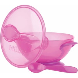 Nûby ID541 9Pink Baby Feeding Bowl with Suction Base and Spoon Pink