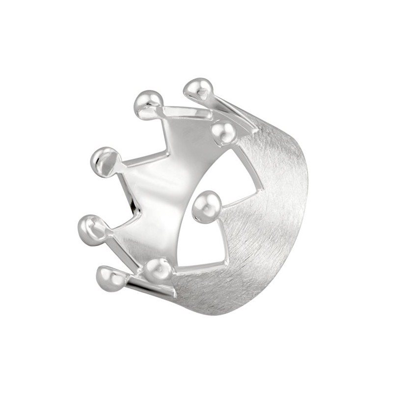 Vinani RKR Women's Ring 925 Silver Crown Brushed with Shiny