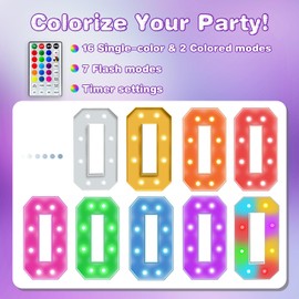 3FT Colorful Marquee Light Up B, Big Baby Letters for Shower, Marry Me Sign, Name for Wedding Party Decoration, Cardboard, 18 Color Modes with Remote