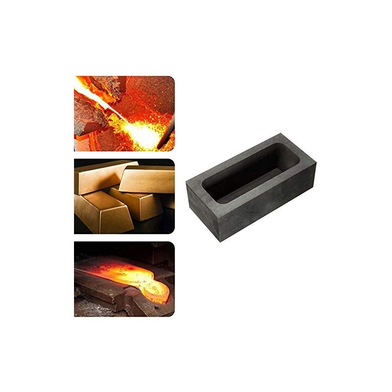 55x37x20mm Graphite Crucible Casting Ingot Bar Molds Tools Melting Ingot