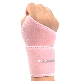 Rakuzano 手首 サポーター 4色カラー ハード固定サポート 高密度 伸縮性 耐久性 手首保護 左右兼用 (ピンク １個入)