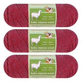 3-Pack Baby Alpaca Yarn Wool Blend Crochet and Knitting Worsted Weight Sunny Cat Premium Brand (Neon Purple)