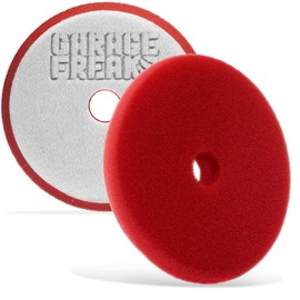 Garage Freaks Polishing sponge, foam pad, polishing pad, 150 mm for 125 mm support plate, with Velcro, matched high-performance polishes (heavy cut foam pad 150 mm, red)