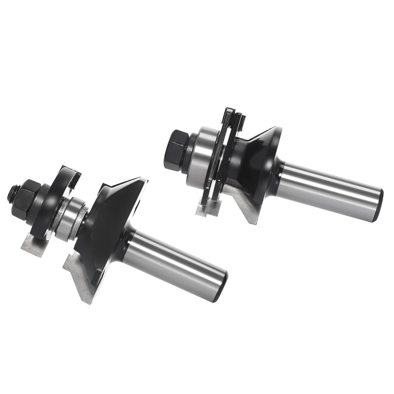 SICWOOD 2pcs V-Joint Tongue & Groove Bit Set 1/2 Shank,