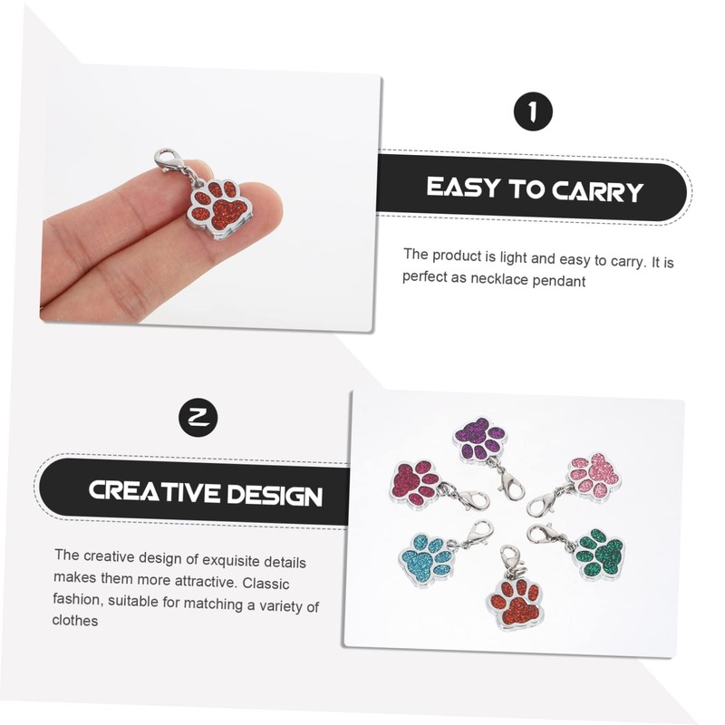 Operitacx 1 Satz Geflochtene Markierung Schnalle Halskettenanhänger Pfotenabdruck Charme Reize