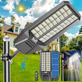 Jadisi 10000W Solar Street Light - 600000 Lumens, Dusk-to-Dawn, Waterproof, Ideal for Commercial & Outdoor Parking Lots - Energy-Efficient Solar-Powered, 3-Year Warranty