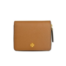 Tory Burch Womens 147606 Saffiano Leather Emerson Zip Around Mini Wallet, (909 Moose)