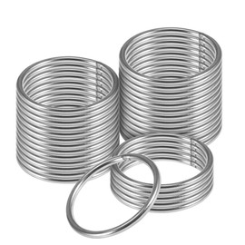 Picowe 30PCS Smooth Welding 304 Stainless Steel O-Ring, Welded High Strength Round O Ring for Macrame, Camping Belt, Dog Leashes, DIY Crafts, Luggage Accessories