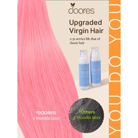 DOORES Tape in Hair Extensions, Peach Pink Tape ins 14 Inch 25g 10pcs, Remy Human Hair Extensions Tape in Straight Hair Seamless Invisible Tape Hair