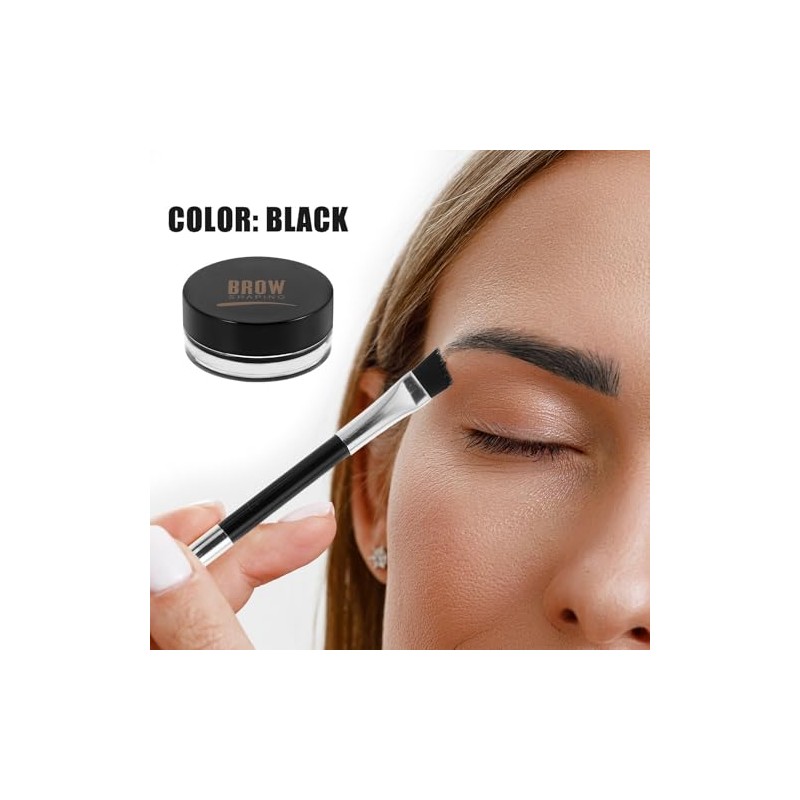 Gel para Cejas con Cepillo Resistente al Agua Negro