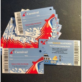 zwillinge97 SET OF 50 CARNIVAL CRUISING DUCKS TAGS LABELS with RUBBER BANDS CRUISE DUCK