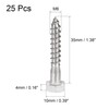 sourcing map Hex Lag Screws, M6 x 35mm 304 Stainless