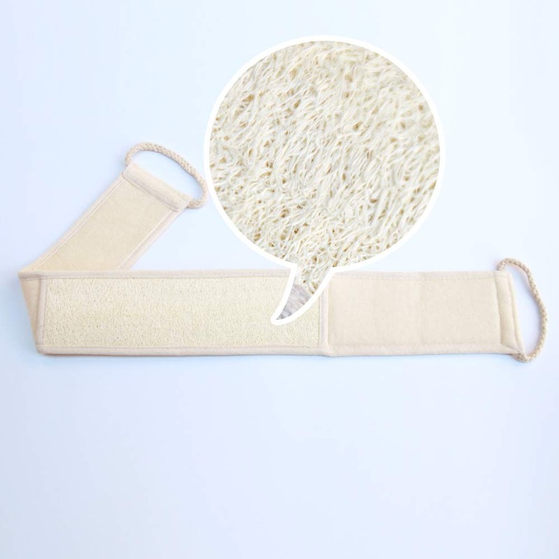 Luffa Exfoliating Back Scrubber for Shower, Double Side Scrubbing Strap,