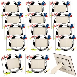 Aneco 12 Pieces Soccer Picture Frame 8x10 Inch Soccer Pattern Photo Frames Soccer Wooden Photo Frame Display 4x6 Inch Photos for Tabletop Home Hotel Office Decor for Sports Theme Party Gifts