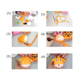 Kids DIY- First Sewing Kit for Kids, Learn to Sew DIY Craft Kits, Lovely Animals Style- Frog, Owl, Fox, Rabbit, Panda and Tiger