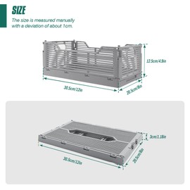 Spesh Folding Box, Pack of 2, Folding Storage Baskets, Stackable Storage Boxes for Kitchen, Bathroom, Office, Cupboard (Blue, 30 x 20 x 12 cm)