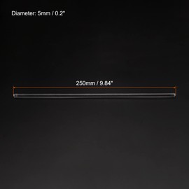 sourcing map 3 Pieces 3.3 Borosilicate Glass Stick 9.84 Inches 5 mm Double-Sided Round Mixers