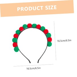 Healeved 3Pcs Christmas Themed Fuzzy Balls Headbands for Women Cute Holiday Hair Hoops Present for Xmas Parties Cosplay and Festive Celebrations
