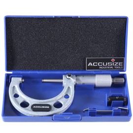 Accusize Industrial Tools 1-2 inch by 0.0001'' Ultra-Precision Outside Micrometer, Eg00-0002