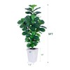 AQUGQ Fiddle Leaf Fig Tree, 5ft Tall Fake Silk Tree