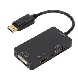 DisplayPort to VGA Video Adapter 3 in 1 Portable DP To HD Multimedia Interface VGA DVI Cable Adapter