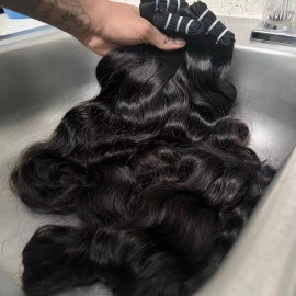 Drop Shipping Raw Cambodian Single Donor 100% Human Hair Burmese Curly Hair Vietnam Burmese Curly Hair Bundlescolor: Natural wave, Stretched Length: 16 Inches